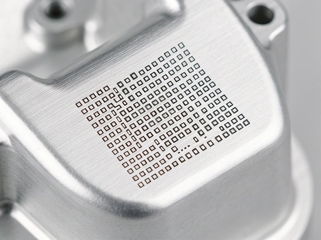 Laser-etched data matrix on metal